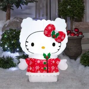 Hello Kitty Christmas Light up AirBlown Inflatable in a Snowflake Dress. NEW!